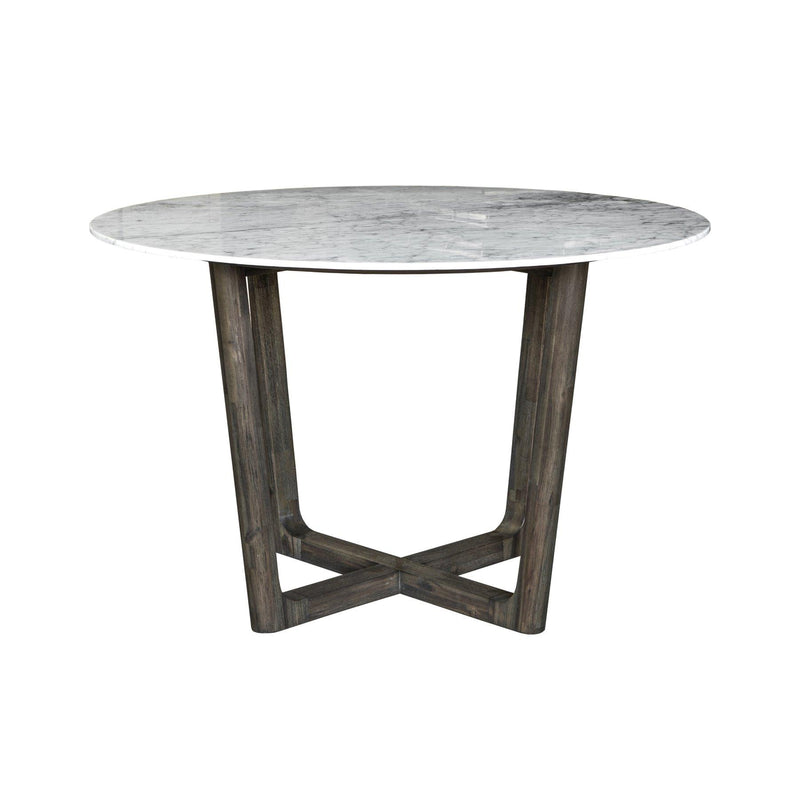 LH Imports Round Dining Table with Marble Top ARA013S IMAGE 2