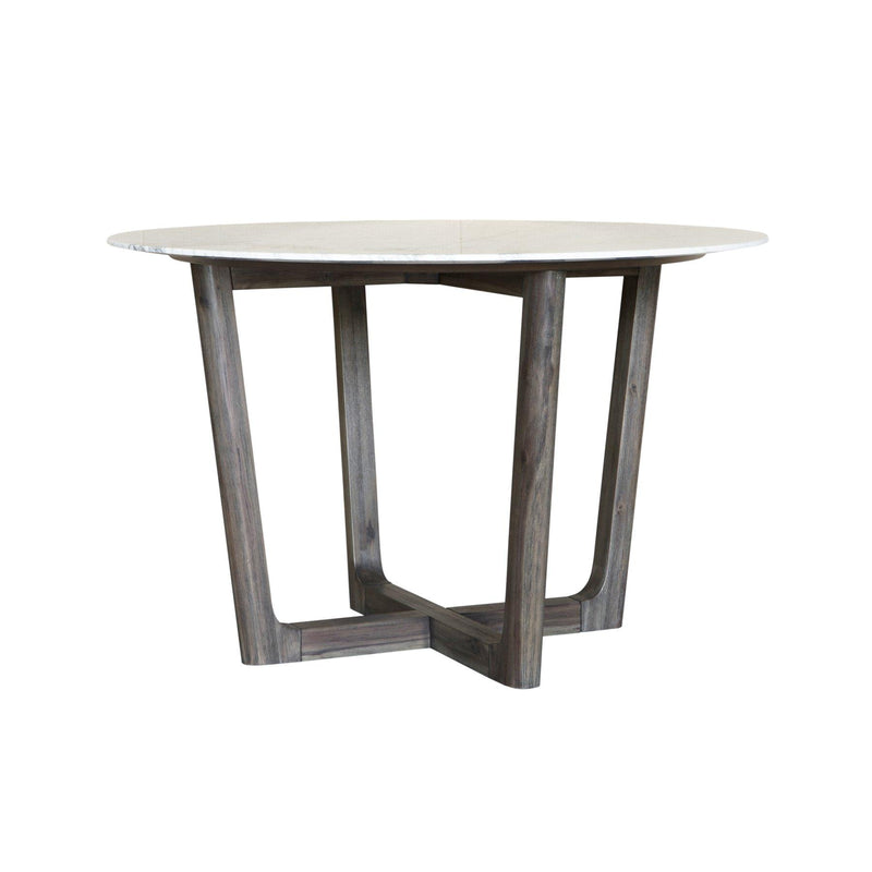 LH Imports Round Dining Table with Marble Top ARA013S IMAGE 3