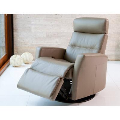 IMG Norway Divani Swivel, Glider Leather Recliner Divani RG 325 Large Manual Relaxer w/lock - Trend or Sauvage Leather IMAGE 3