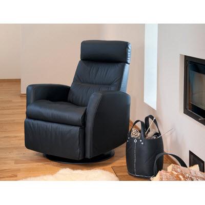 IMG Norway Divani Swivel, Glider Leather Recliner Divani RG 325 Large Manual Relaxer w/lock - Trend or Sauvage Leather IMAGE 4