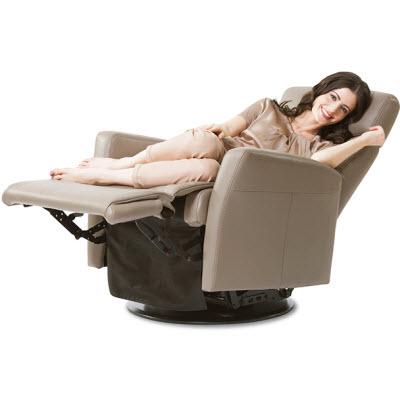 IMG Norway Divani Swivel, Glider Leather Recliner Divani RG 325 Large Manual Relaxer w/lock - Trend or Sauvage Leather IMAGE 5