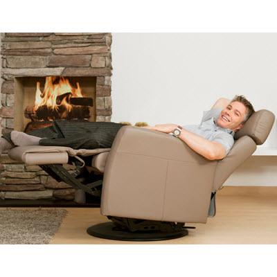 IMG Norway Divani Swivel, Glider Leather Recliner Divani RG 325 Large Manual Relaxer w/lock - Trend or Sauvage Leather IMAGE 6