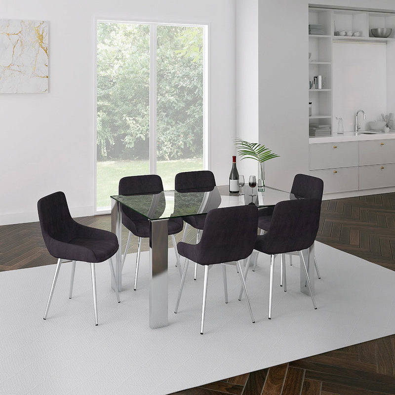 Worldwide Home Furnishings Frankfurt Dining Table with Glass Top 201-165 IMAGE 2