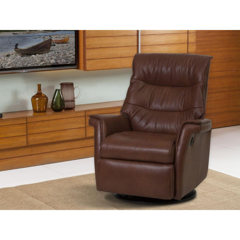 IMG Norway Chelsea Swivel, Glider Leather Recliner Chelsea RG 199 Compact Manual Relaxer - Prime Grade Leather IMAGE 6