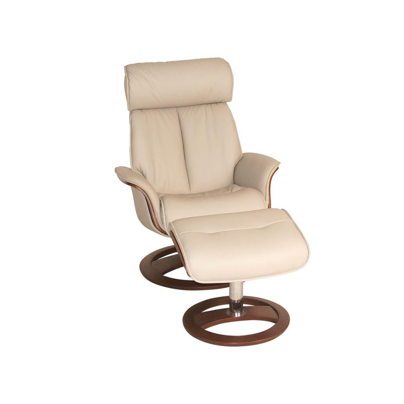 IMG Norway Space Swivel Leather Recliner Space 58.58 High-back Chair and Ottoman Set - Prime Grade Leather IMAGE 7