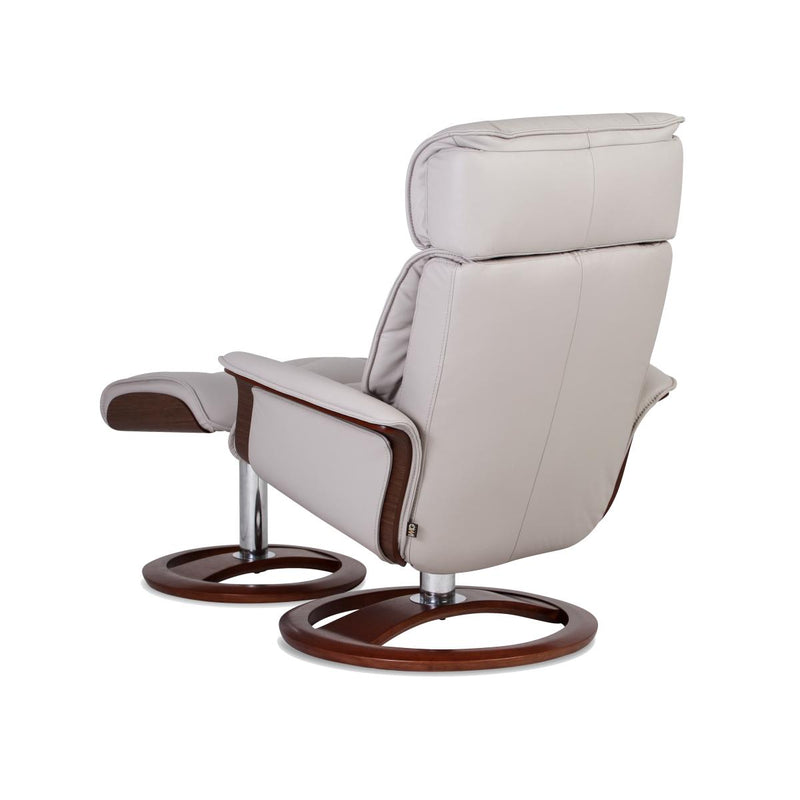 IMG Norway Space Swivel Leather Recliner Space 58.58 High-back Chair and Ottoman Set - Trend or Sauvage Leather IMAGE 2