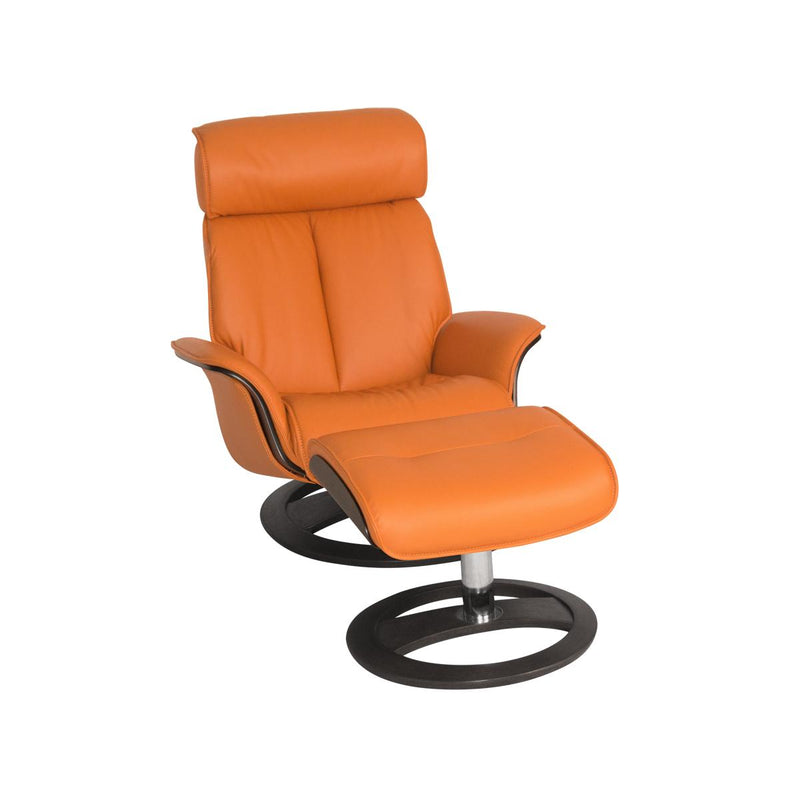 IMG Norway Space Swivel Leather Recliner Space 58.58 High-back Chair and Ottoman Set - Trend or Sauvage Leather IMAGE 6