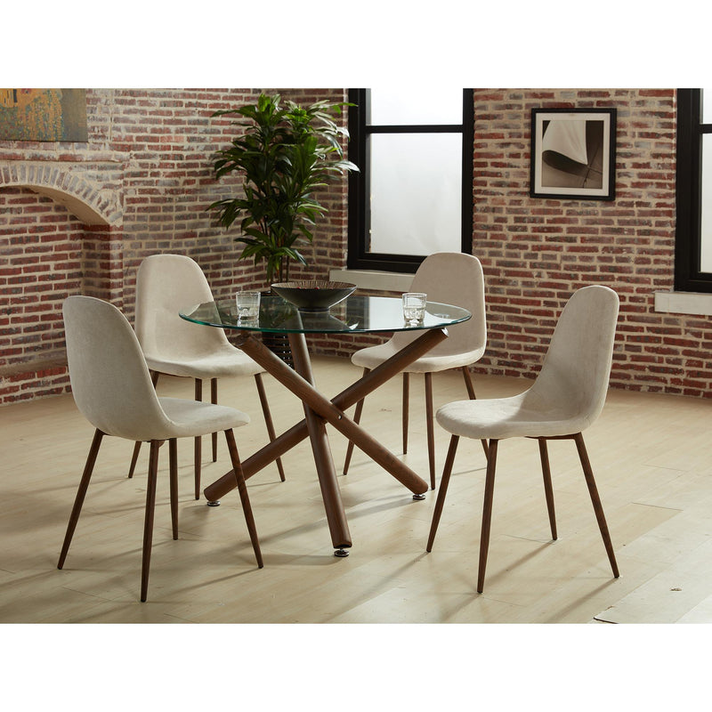 Worldwide Home Furnishings Lyna 202-250BG Dining Chair - Beige and Walnut IMAGE 2