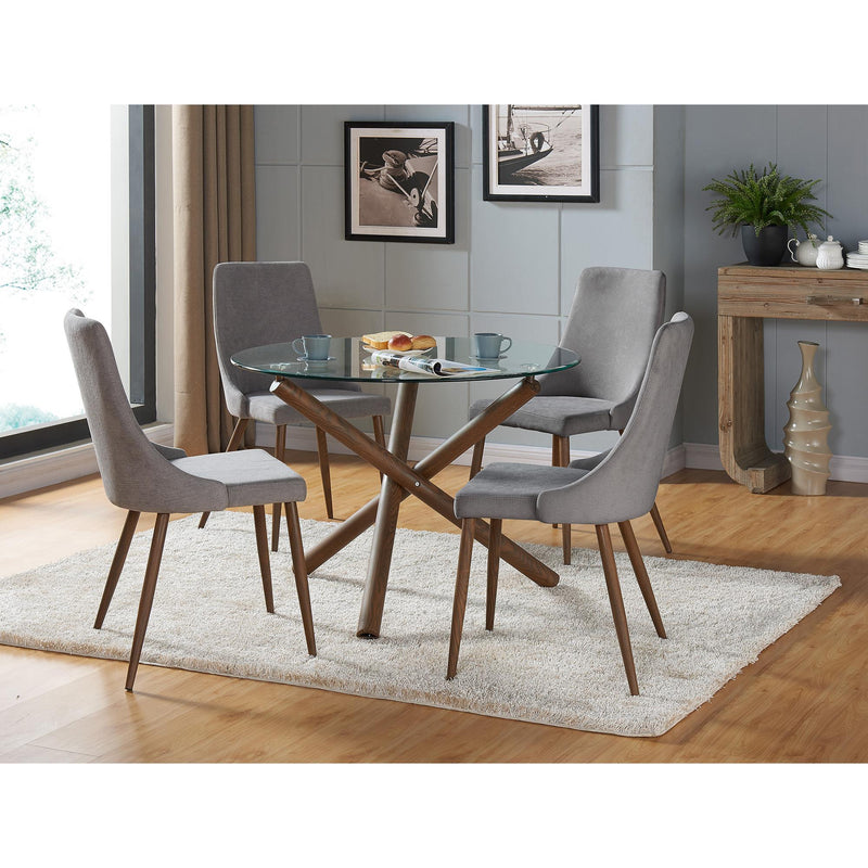 Worldwide Home Furnishings Round Rocca Dining Table with Glass Top 201-264-40 IMAGE 5