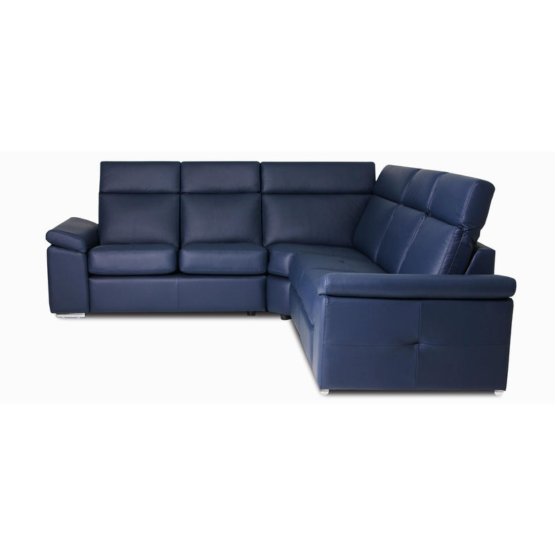 Jaymar London Power Reclining Leather 4 pc Sectional LONDON-042/LONDON-071/LONDON-055/LONDON-012-Madras Navy Blue IMAGE 2