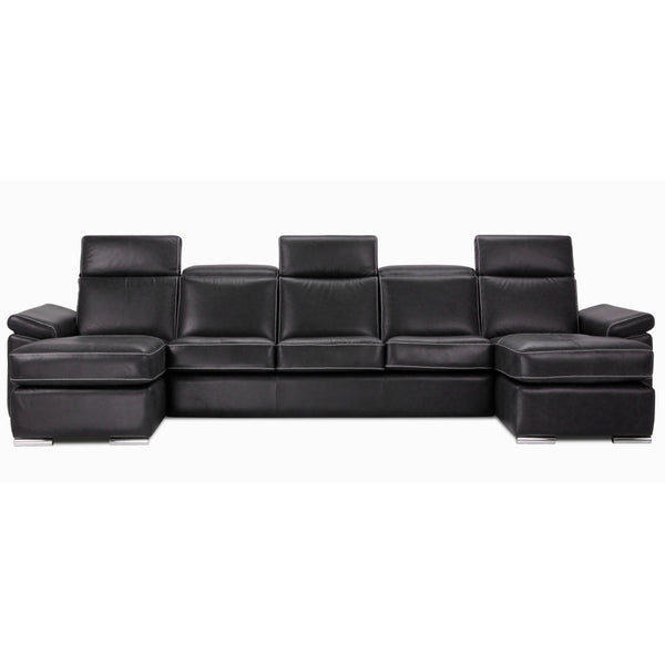 Jaymar London Reclining Leather 3 pc Sectional LONDON-011/LONDON-079/LONDON-005-Sergio Leone Dark Grey IMAGE 1