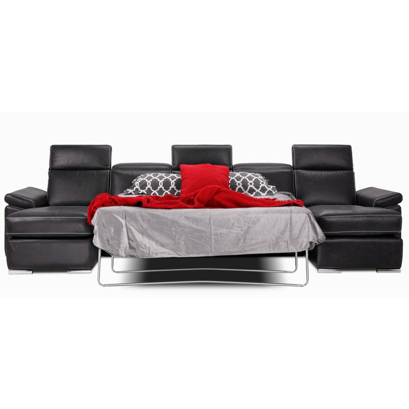 Jaymar London Reclining Leather 3 pc Sectional LONDON-011/LONDON-079/LONDON-005-Sergio Leone Dark Grey IMAGE 2