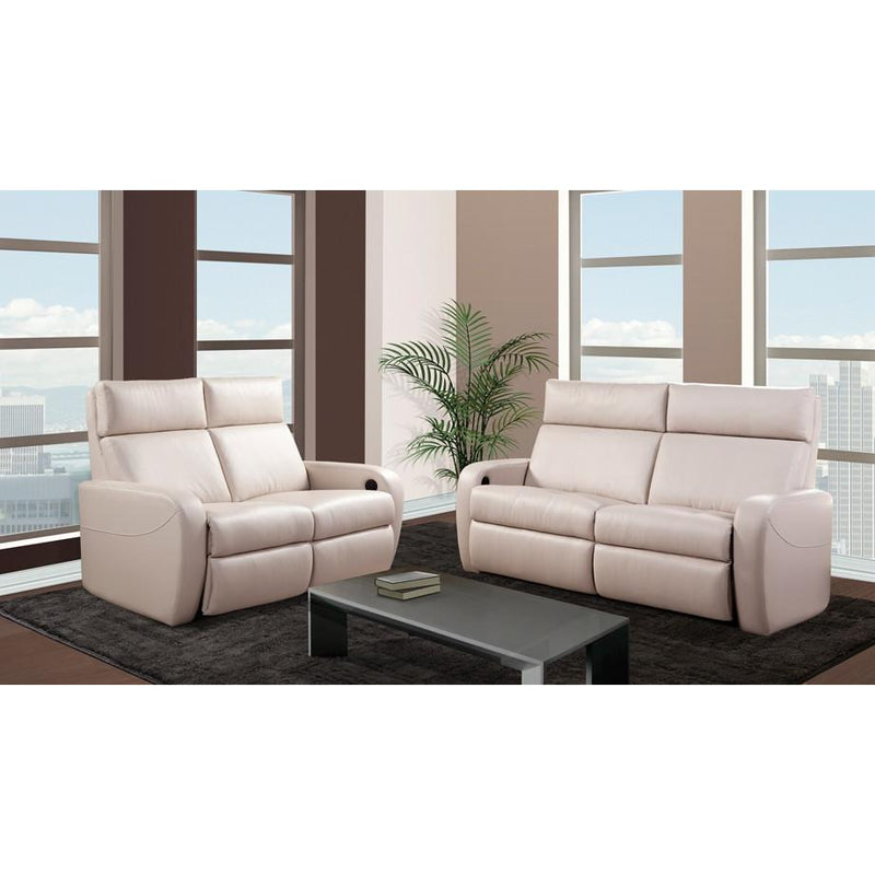 Bugatti Design Cosenza Power Reclining Leather Sofa Cosenza Power Reclining Condo Sofa - Cream IMAGE 2