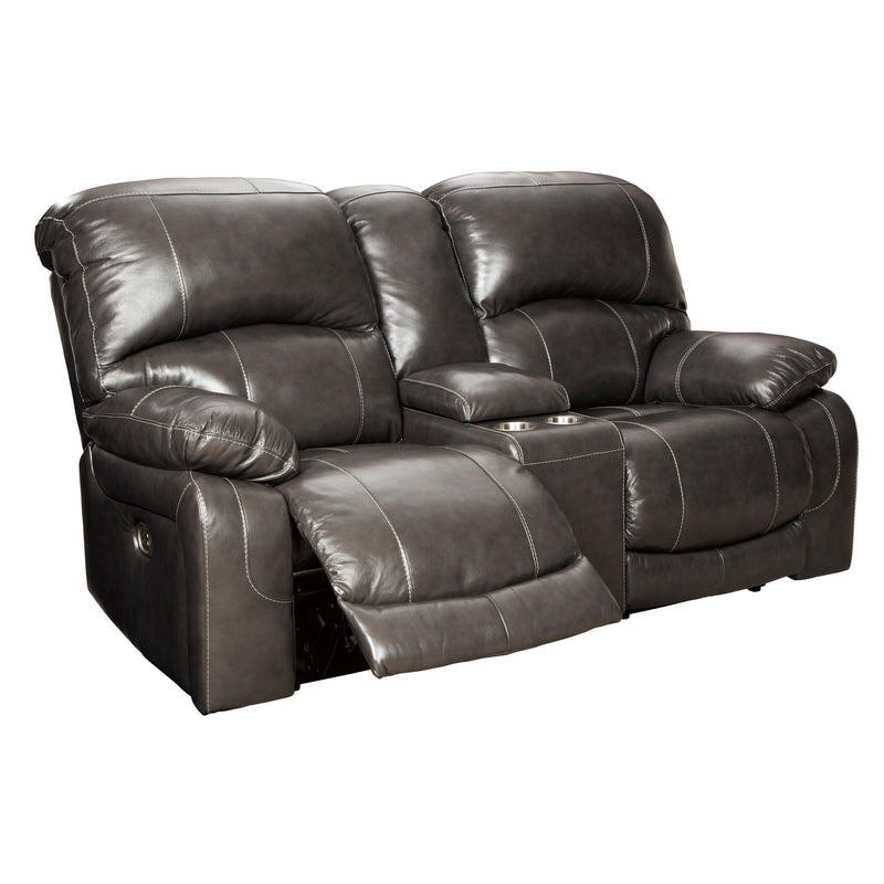 Signature Design by Ashley Hallstrung Power Reclining Leather Match Loveseat with Console U5240318 IMAGE 2