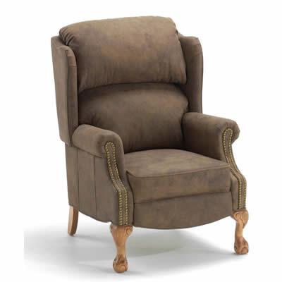 Elran Relaxon Fabric Recliner Relaxon W0032-MEC-W32 Pushback Wing Chair - Brown IMAGE 1