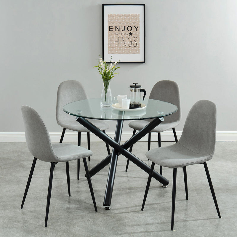 Worldwide Home Furnishings Olly 202-606GY Dining Chair - Grey and Black IMAGE 5