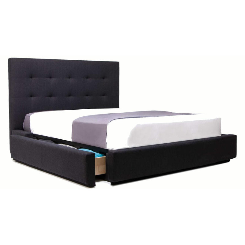 Jaymar Rachel Queen Upholstered Platform Bed with Storage RACHEL-451-L189-Stallion Black IMAGE 2