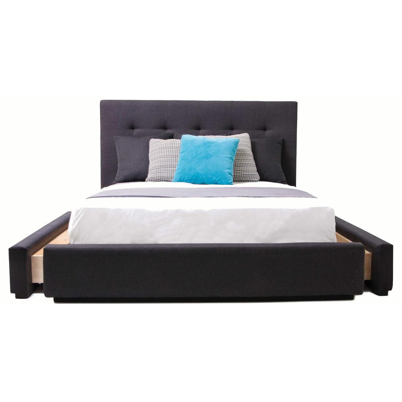 Jaymar Rachel Queen Upholstered Platform Bed with Storage RACHEL-451-L189-Stallion Black IMAGE 3