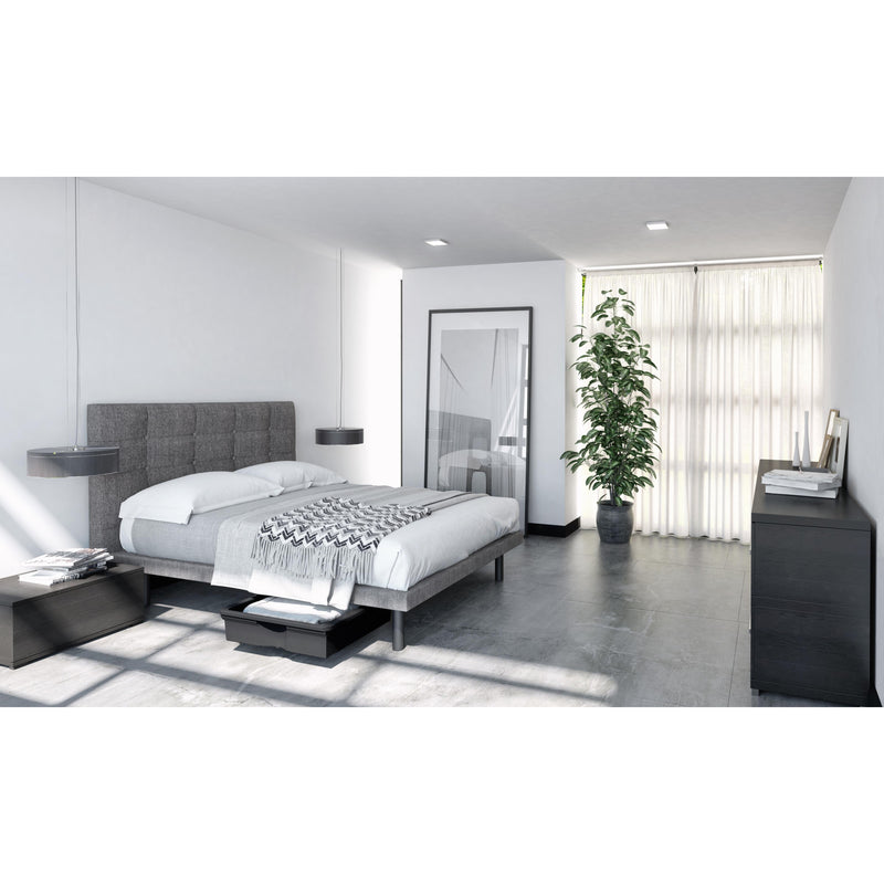 Julien Beaudoin Lyon Full Upholstered Panel Bed Lyon Full Panel Bed with Reflexx Base - Stallion Grey IMAGE 2