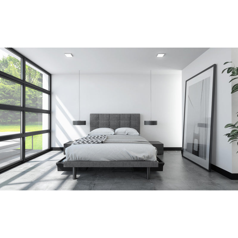 Julien Beaudoin Lyon Full Upholstered Panel Bed Lyon Full Panel Bed with Reflexx Base - Stallion Grey IMAGE 3