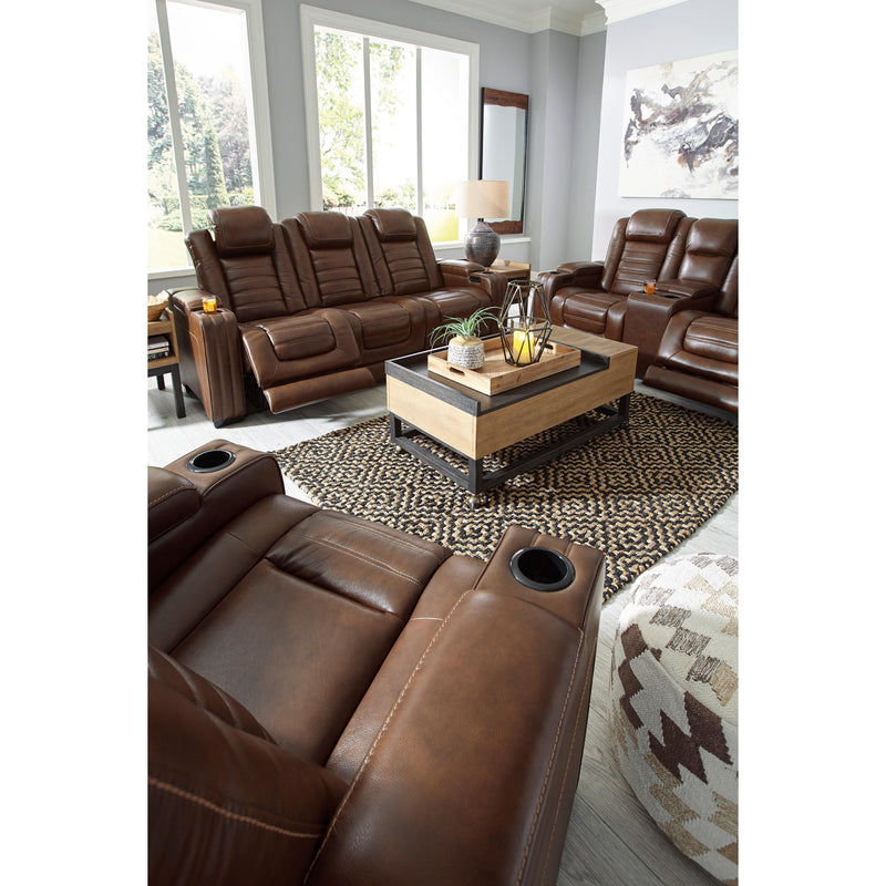 Signature Design by Ashley Backtrack Power Reclining Leather Match Loveseat with Console U2800418 IMAGE 15