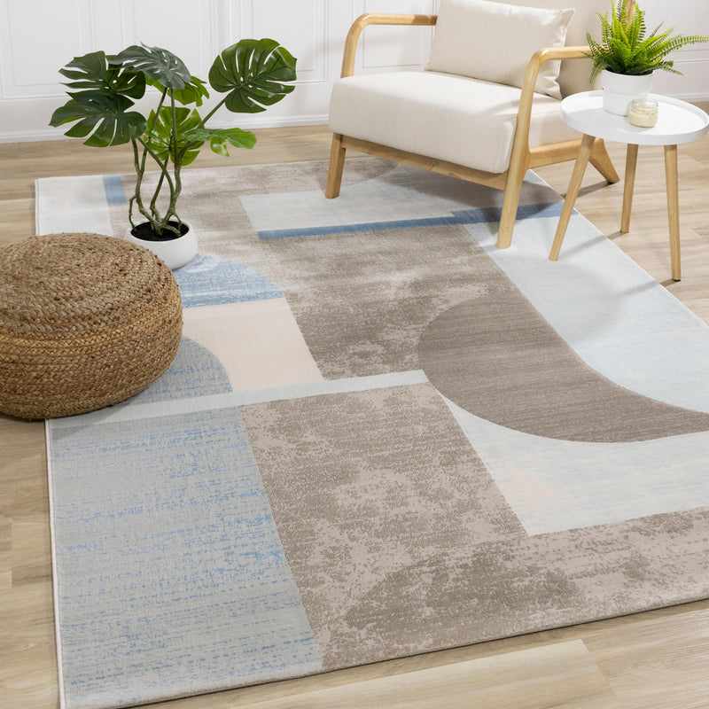 Kalora Interiors Belle Blue Grey Cream Shape Shifting Rug, 7'10" x 10'10" IMAGE 2