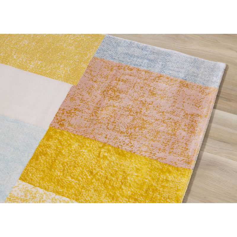 Kalora Interiors Belle Yellow Orange Blue Colour Blocks Rug, 5'3" x 7'7" IMAGE 4