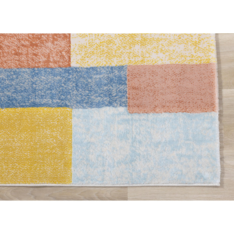 Kalora Interiors Belle Yellow Orange Blue Colour Blocks Rug, 5'3" x 7'7" IMAGE 5