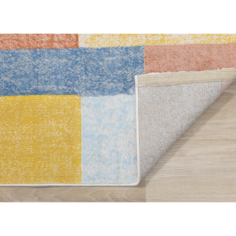 Kalora Interiors Belle Yellow Orange Blue Colour Blocks Rug, 5'3" x 7'7" IMAGE 6