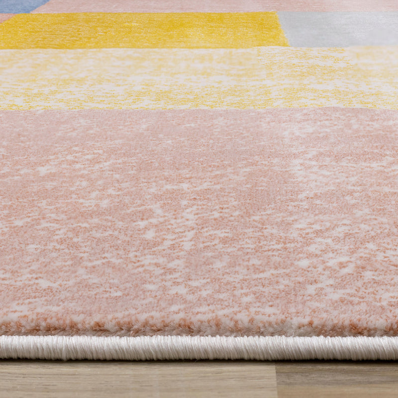 Kalora Interiors Belle Yellow Orange Blue Colour Blocks Rug, 5'3" x 7'7" IMAGE 9