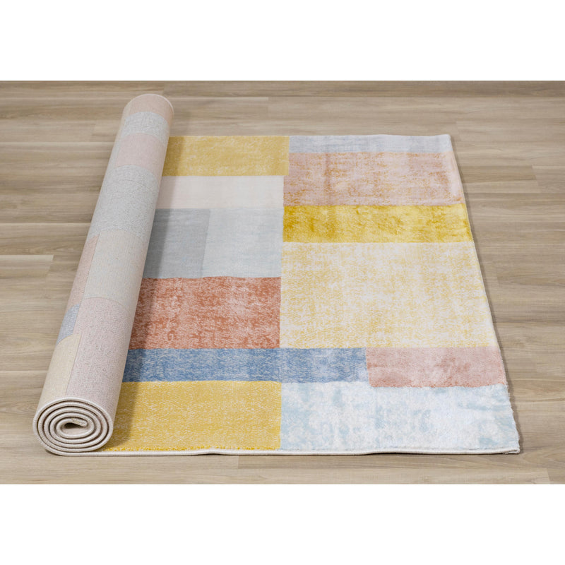 Kalora Interiors Belle Yellow Orange Blue Colour Blocks Rug, 7'10" x 10'10" IMAGE 7