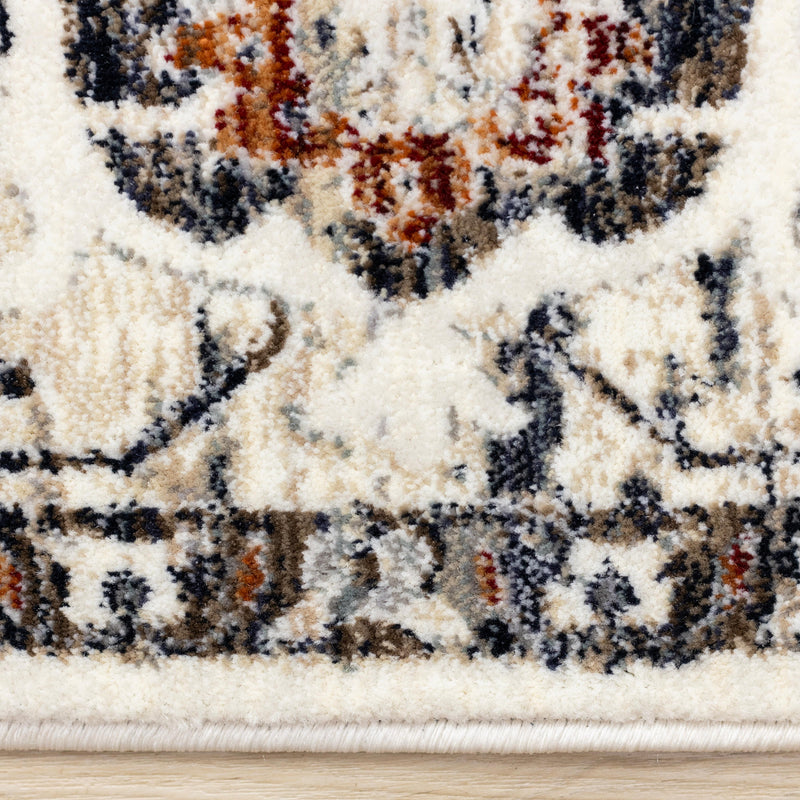 Kalora Interiors Serene Cream Blue Intricate Border Rug, 5'3" x 7'7" IMAGE 10