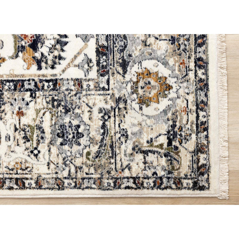 Kalora Interiors Serene Cream Blue Intricate Border Rug, 5'3" x 7'7" IMAGE 5
