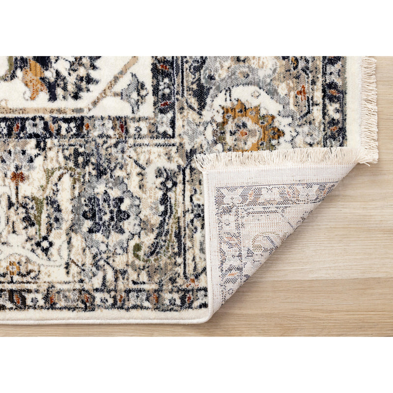 Kalora Interiors Serene Cream Blue Intricate Border Rug, 5'3" x 7'7" IMAGE 6