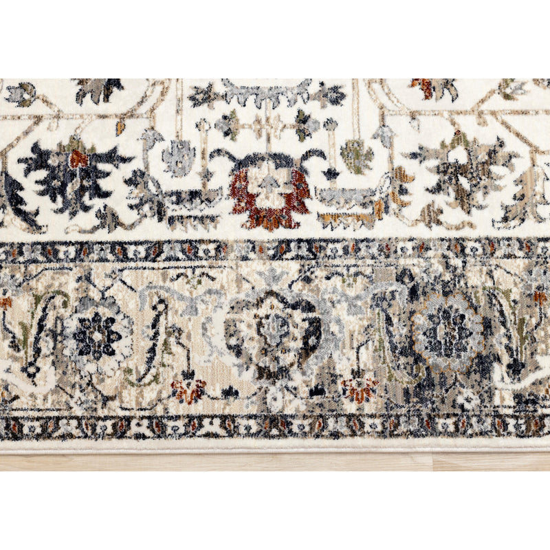 Kalora Interiors Serene Cream Blue Intricate Border Rug, 5'3" x 7'7" IMAGE 8