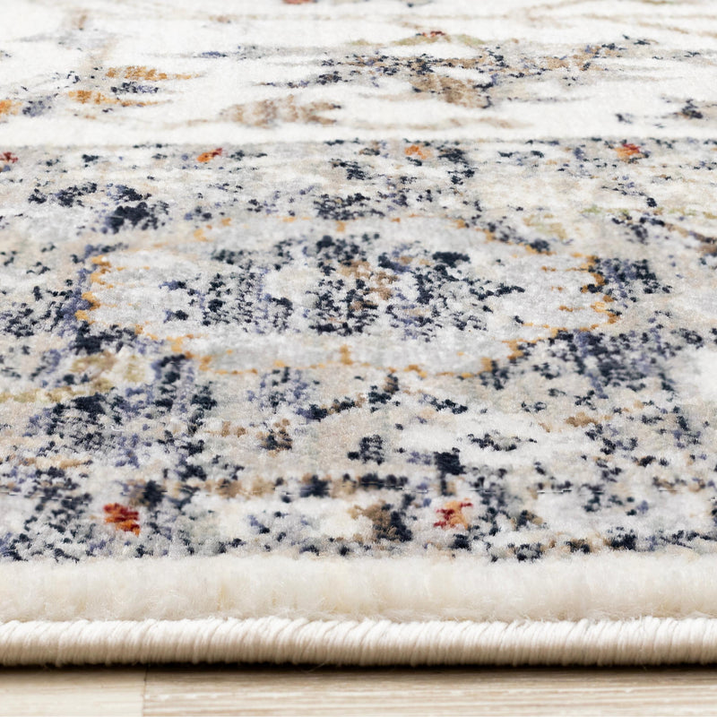 Kalora Interiors Serene Cream Blue Intricate Border Rug, 5'3" x 7'7" IMAGE 9