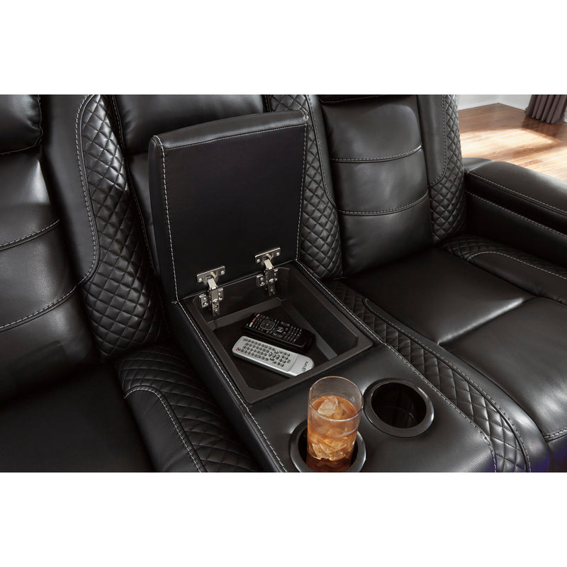 Signature Design by Ashley Party Time 3700318C Power Reclining Loveseat w/ Console and ADJ Headrest IMAGE 12