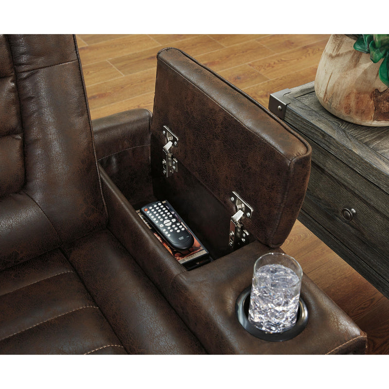 Signature Design by Ashley Game Zone 3850118C Power Reclining Loveseat w/ Console and ADJ Headrest IMAGE 9