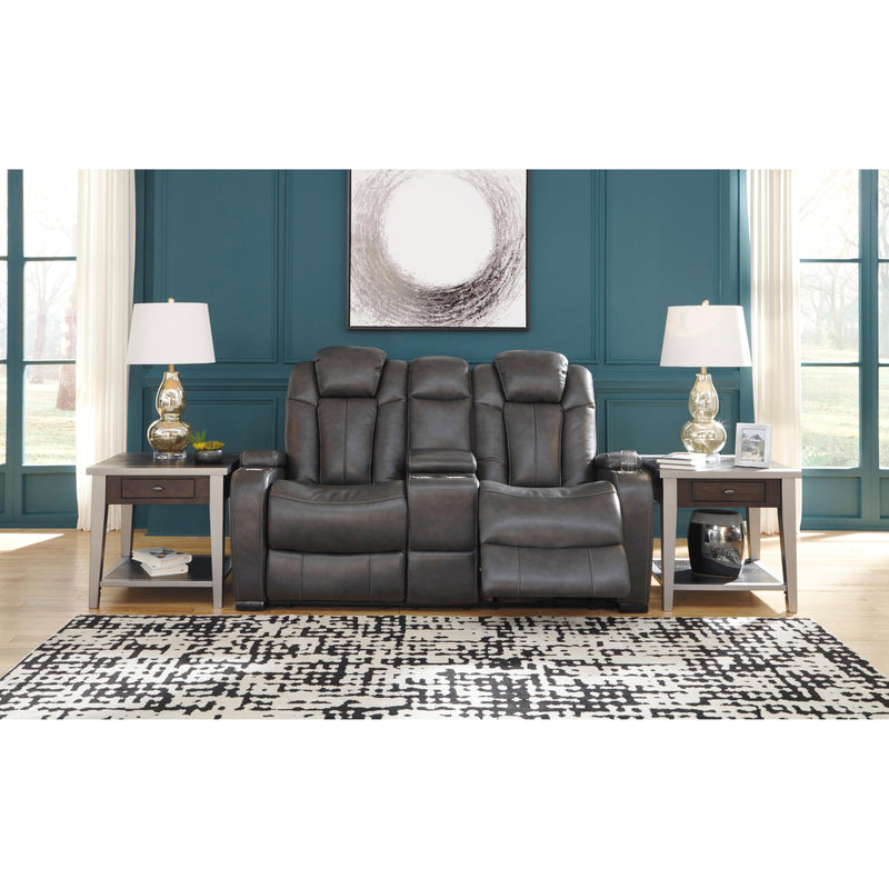 Signature Design by Ashley Turbulance 8500118C Power Reclining Loveseat w/ Console and ADJ Headrest IMAGE 5