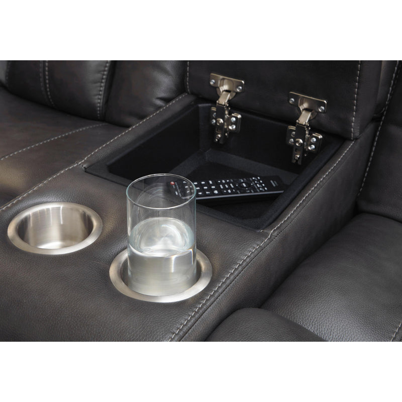 Signature Design by Ashley Turbulance 8500118C Power Reclining Loveseat w/ Console and ADJ Headrest IMAGE 6