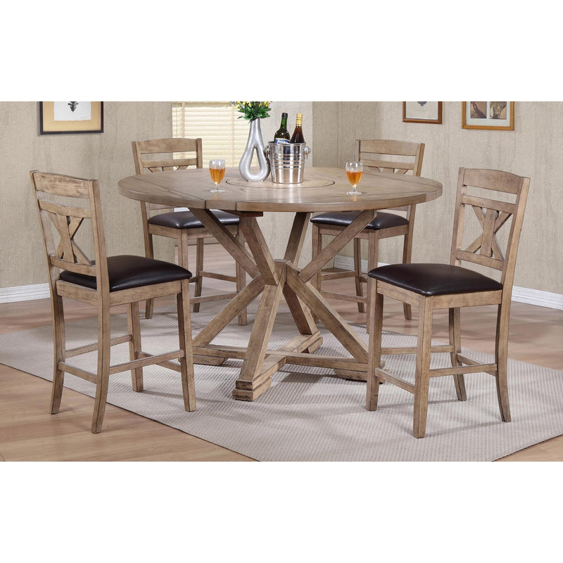 Winners Only Round Grandview Counter Height Dining Table with Pedestal Base T1-GV60RN-G IMAGE 1