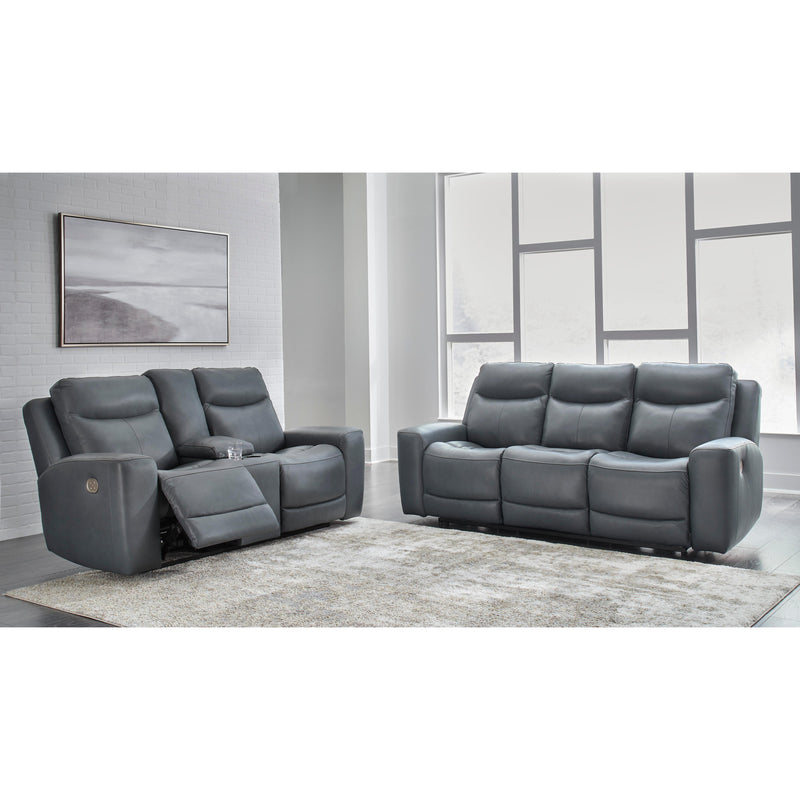 Signature Design by Ashley Mindanao Power Reclining Leather Match Sofa U5950415C IMAGE 10