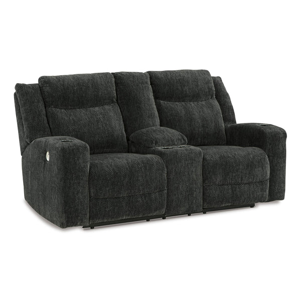 Signature Design by Ashley Martinglenn 4650496C Double Reclining Power Loveseat with Console IMAGE 1