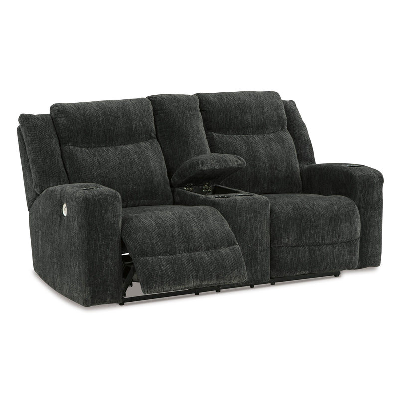 Signature Design by Ashley Martinglenn 4650496C Double Reclining Power Loveseat with Console IMAGE 2