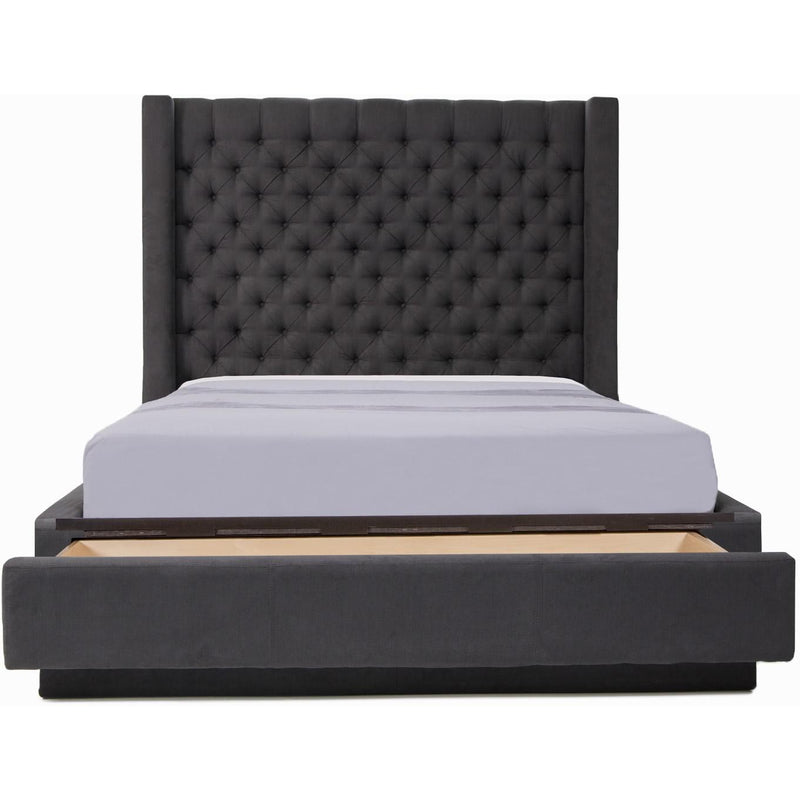 Jaymar Beds Queen Felicity 441 Queen Platform Bed with Front Drawer - Black IMAGE 3