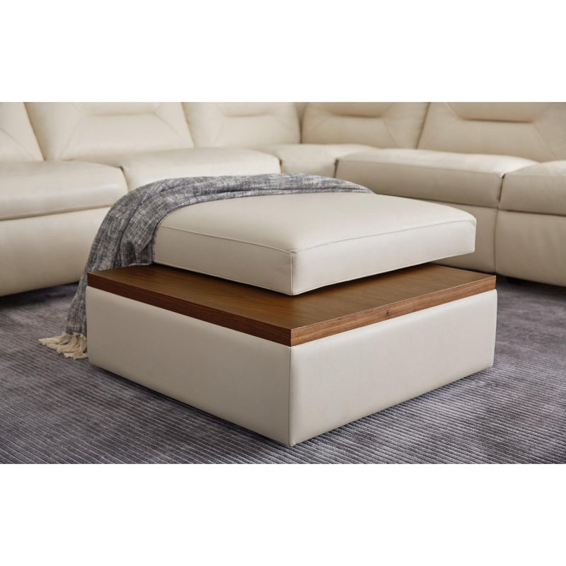 Palliser Apex Leather Ottoman 44008-S9-REIN-PARCHMENT IMAGE 4