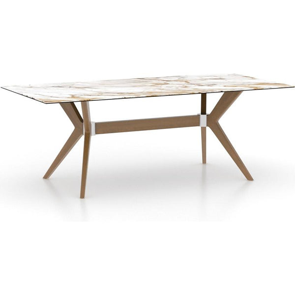 Canadel Downtown Dining Table with Porcelain Top and Trestle Base PRE04084W203MDPNF/BAS02003NA03MDP IMAGE 1