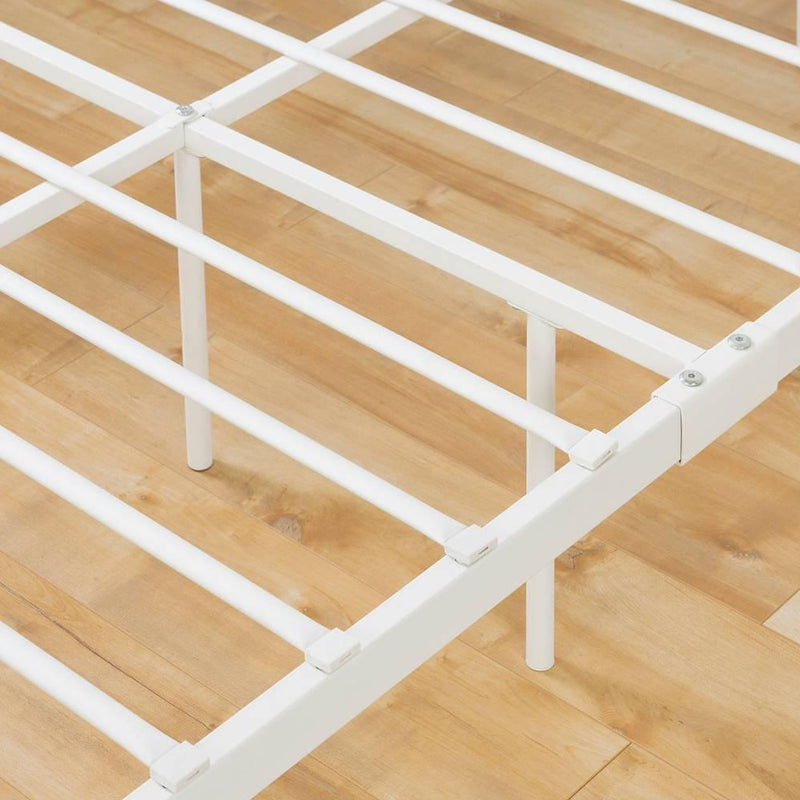 South Shore Furniture Summer Breeze 12155 Metal Platform Bed with Headboard and Metal Slats-White IMAGE 3
