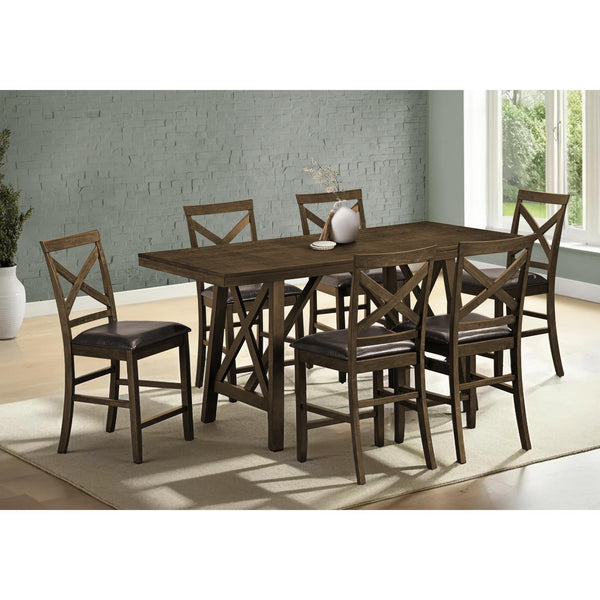 Monarch I 1387 Dining Table - Dark Walnut Veneer 36"X 72"Counter Height IMAGE 1