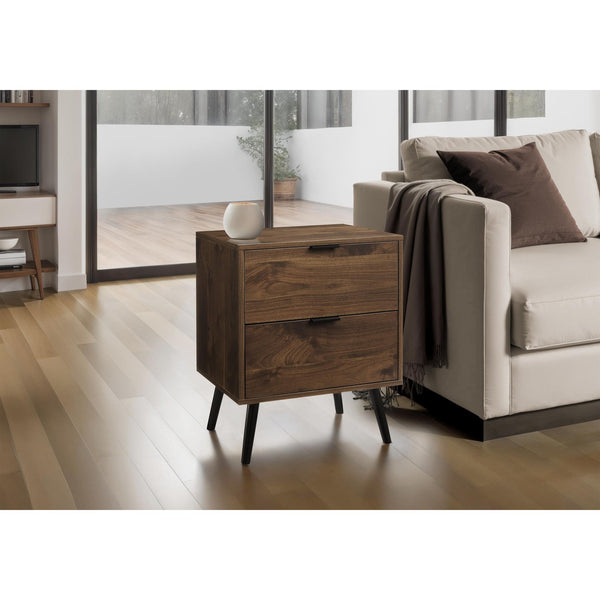 Monarch I 3607 Accent Table - 24"H / Walnut End Table With 2 Drawers IMAGE 1
